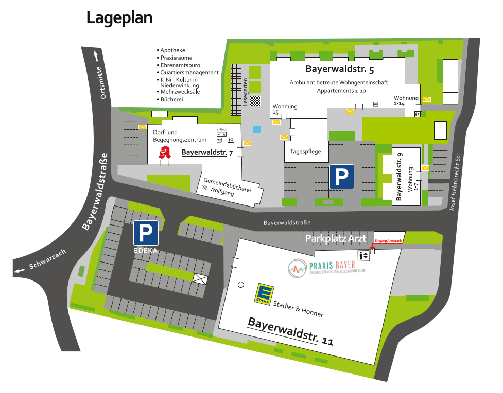 Lageplan Bayerwaldstraße Ärzte
